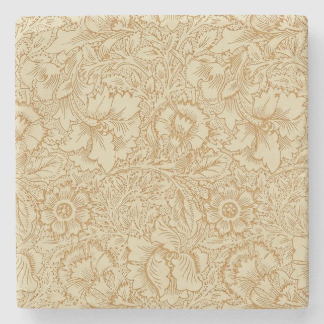William Morris Vallmo Blommig Tapet Stenunderlägg (Framsidan)