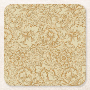 William Morris Vallmo Blommig Tapet Underlägg Papper Kvadrat