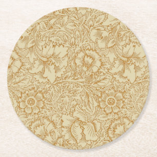 William Morris Vallmo Blommig Tapet Underlägg Papper Rund