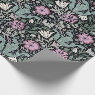 William Morris Vallmo Botanisk Viktoriansk Tapet Presentpapper
