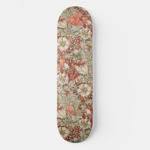 William Morris Vår Compton Flower Vintage Red Mini Skateboard Bräda 18,5 Cm