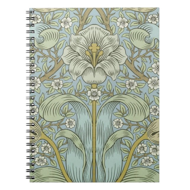 William Morris Vår Thicket: Antique Blommigt Anteckningsbok Med Spiral (Framsidan)