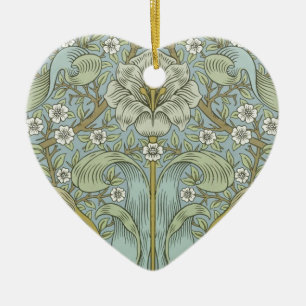 William Morris Vår Thicket: Antique Blommigt Julgransprydnad Keramik