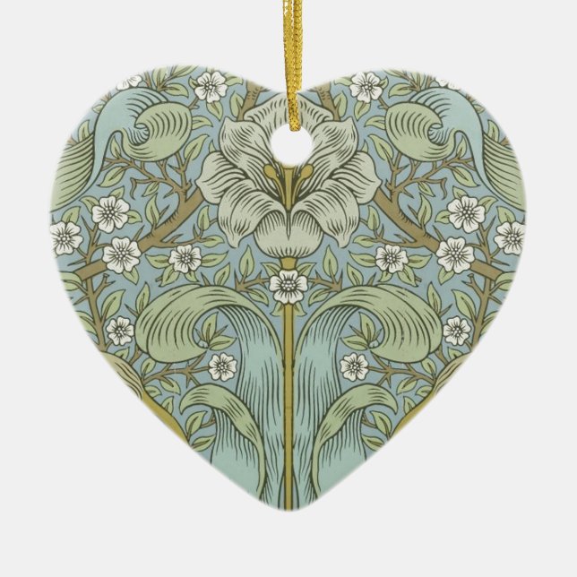 William Morris Vår Thicket: Antique Blommigt Julgransprydnad Keramik (Framsidan)