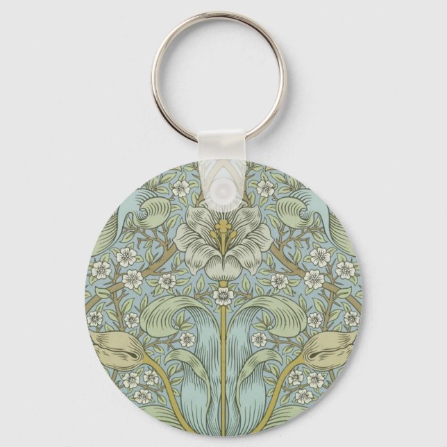 William Morris Vår Thicket: Antique Blommigt Nyckelring (Framsida)