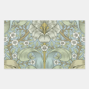 William Morris Vår Thicket: Antique Blommigt Rektangulärt Klistermärke