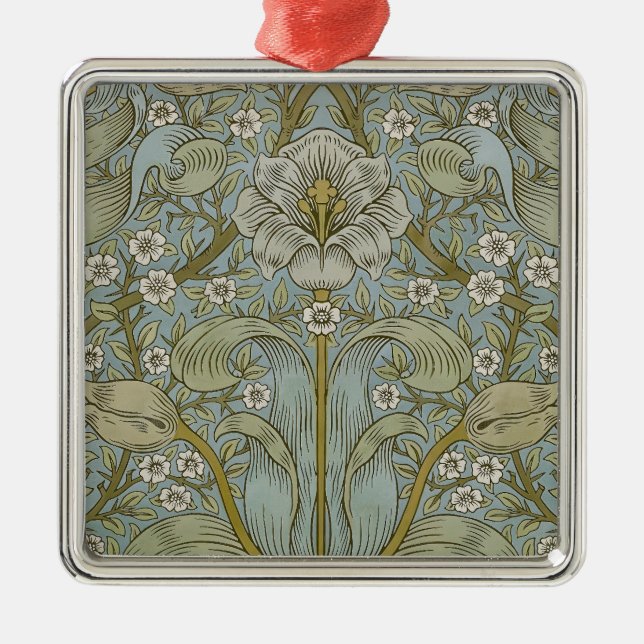 William Morris Vår Thicket Classic Mönster Julgransprydnad Metall (Framsidan)
