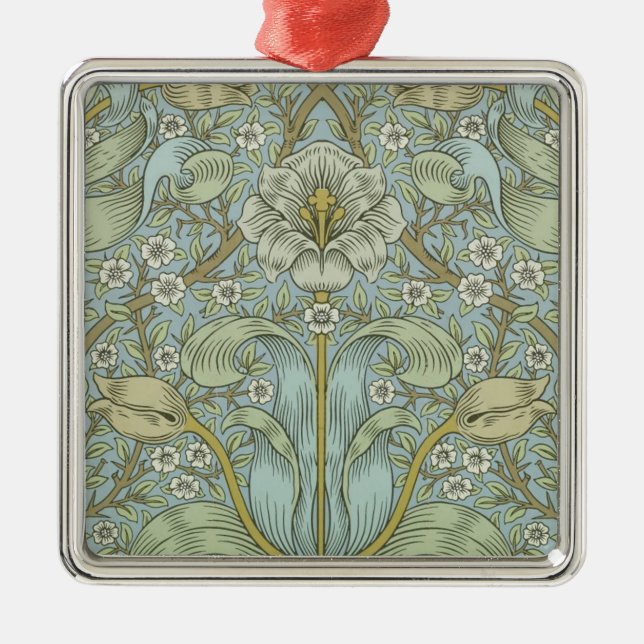 William Morris Vår Thicket Classic Mönster Julgransprydnad Metall (Framsidan)