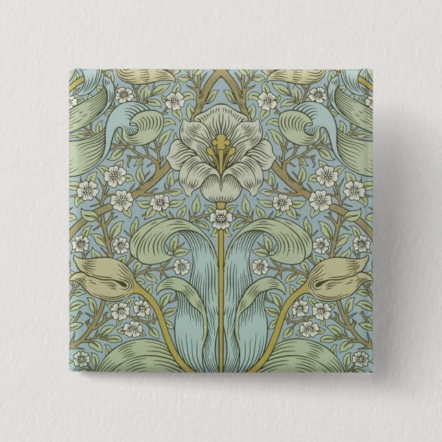 William Morris Vår Thicket Classic Mönster Knapp (Framsida)
