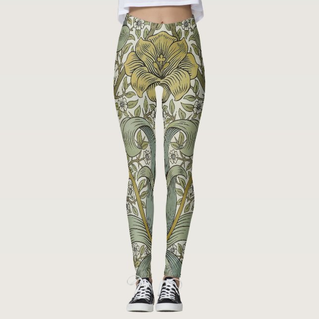William Morris Vår Thicket Classic Mönster Leggings (Framsida)
