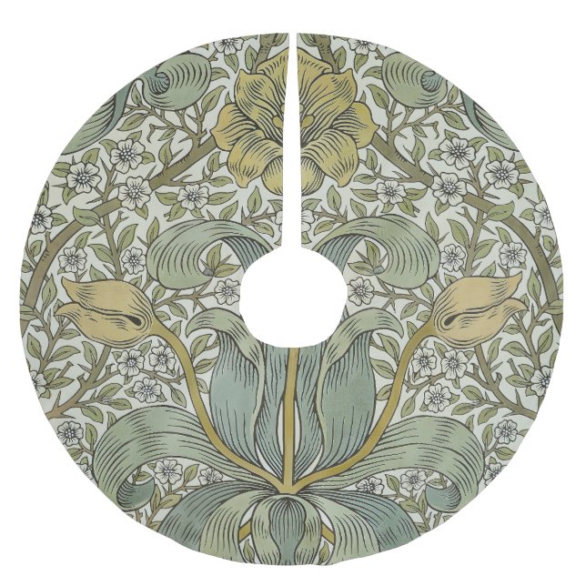 William Morris Vårbuske Klassiskt Mönster Julgransmatta Borstad Polyester (Framsidan)