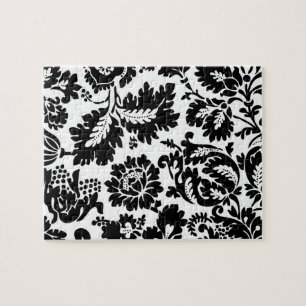 William Morris Venetian Black White Blommigt Pussel