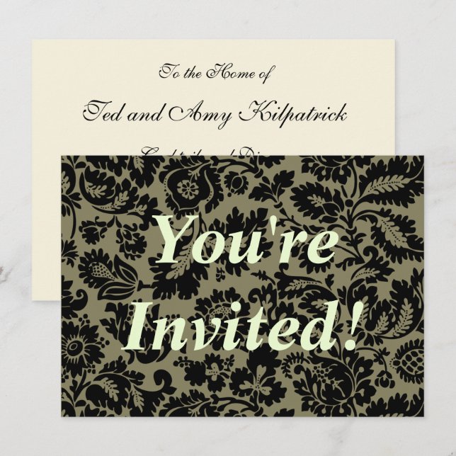 William Morris Venetian Damask Brocade Inbjudningar (Fram/baksida)