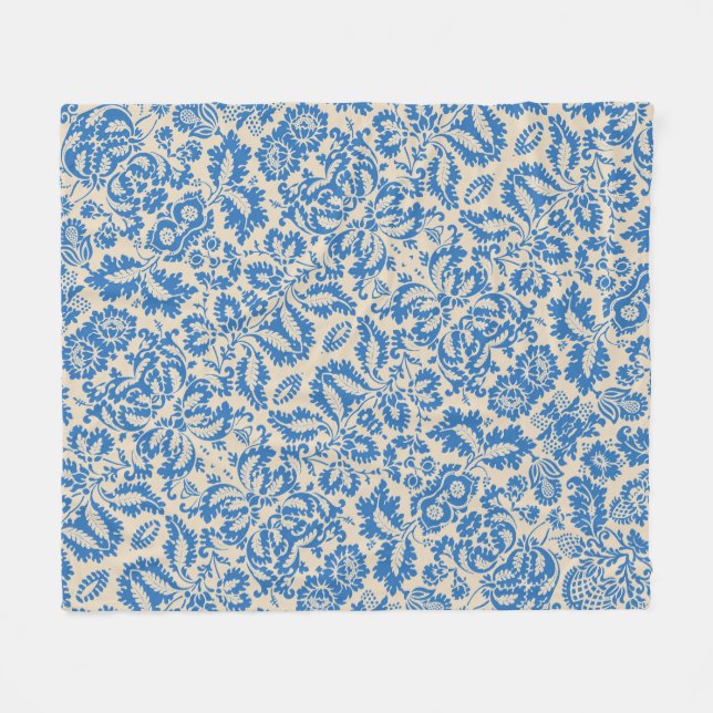 William Morris venetianskt blomdamastbrokad Fleecefilt (Framsidan (Horisontell))