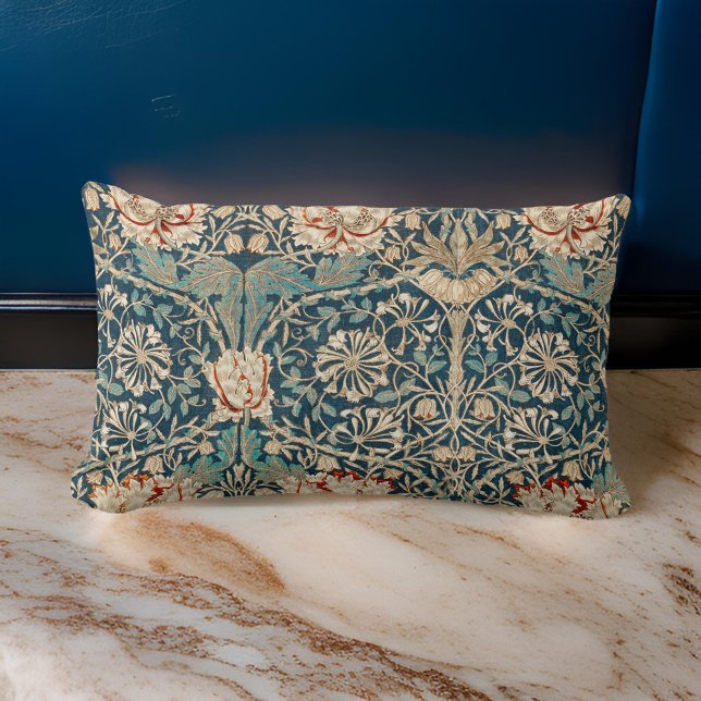 William * Morris Victorian Mörk Teal Lumbarkudde (Skapare uppladdad)