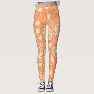 William Morris Vild Tulip berömd mönster Leggings