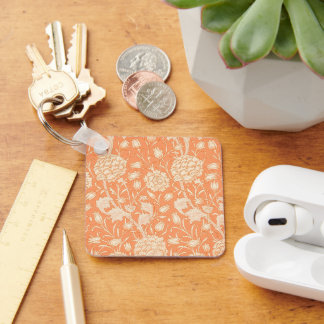 William Morris Vild Tulip berömd mönster Nyckelring