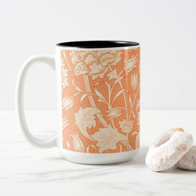 William Morris Vild Tulip berömd mönster Två-Tonad Mugg (Med munk)