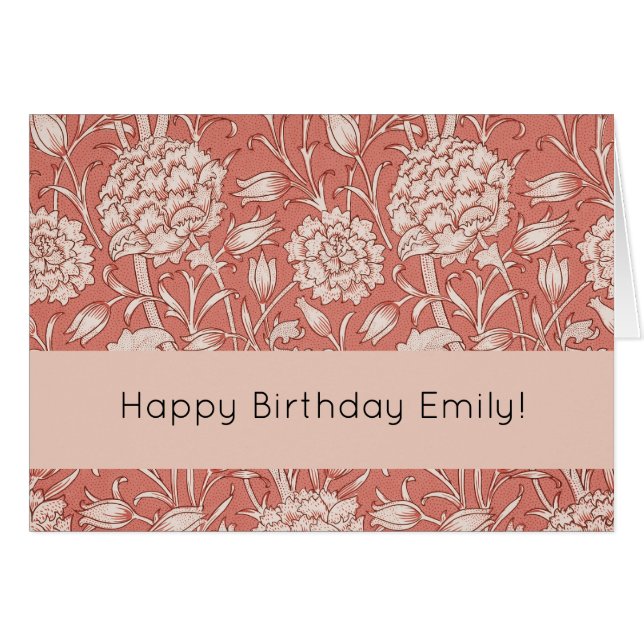 William Morris Vild Tulip Classic Victorian Design Hälsningskort (Framsidan Horizontal)