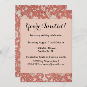 William Morris Vild Tulip Classic Victorian Design Inbjudningar