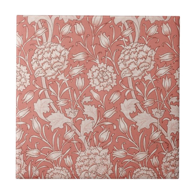 William Morris Vild Tulip Classic Victorian Design Kakelplatta (Framsidan)