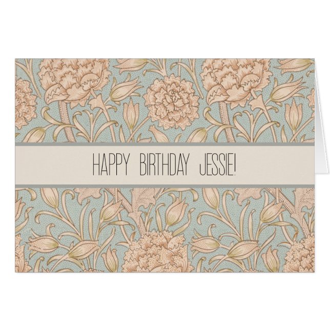 William Morris Vild Tulip Flower Blommigt Design Hälsningskort (Framsidan Horizontal)