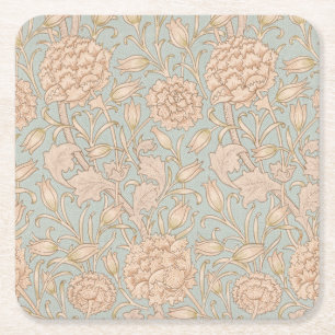 William Morris Vild Tulip Flower Blommigt Design Underlägg Papper Kvadrat