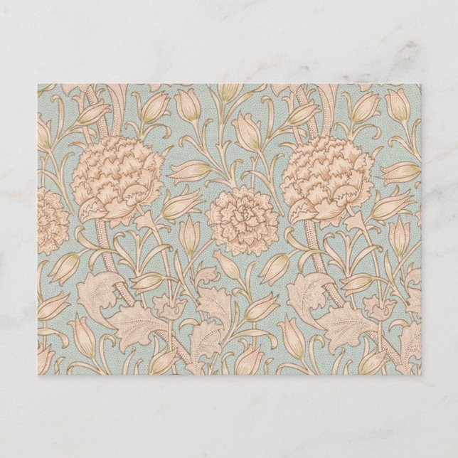 William Morris Vild Tulip Flower Blommigt Design Vykort (Framsida)