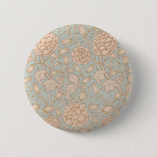 William Morris Vilda Tulpan Blommig Design Knapp (Framsida)