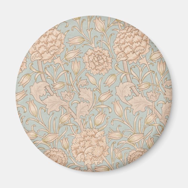 William Morris Vilda Tulpan Blommig Design Magnet (Framsidan)