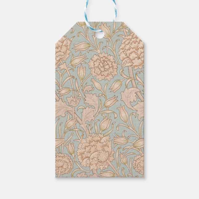 William Morris Vilda Tulpan Blommig Design Presentetikett (Framsidan)