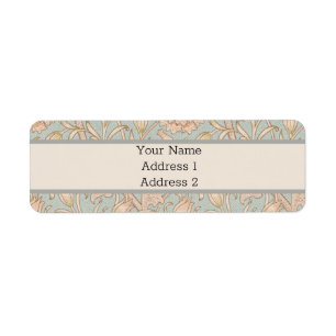 William Morris Vilda Tulpan Blommig Design Returadress Etikett