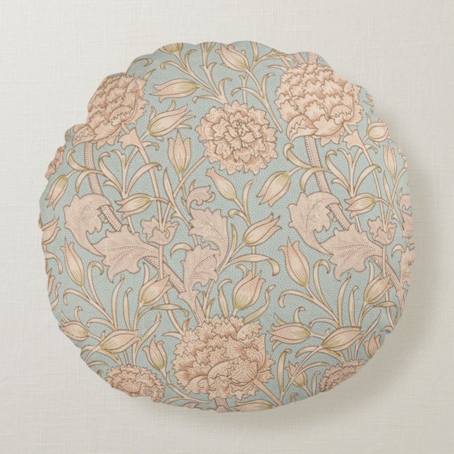 William Morris Vilda Tulpan Blommig Design Rund Kudde (Framsidan)