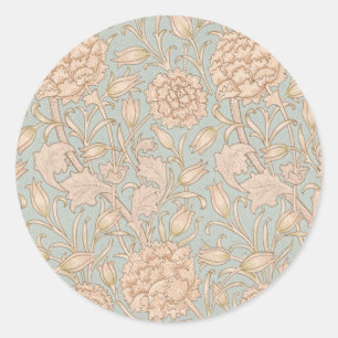 William Morris Vilda Tulpan Blommig Design Runt Klistermärke