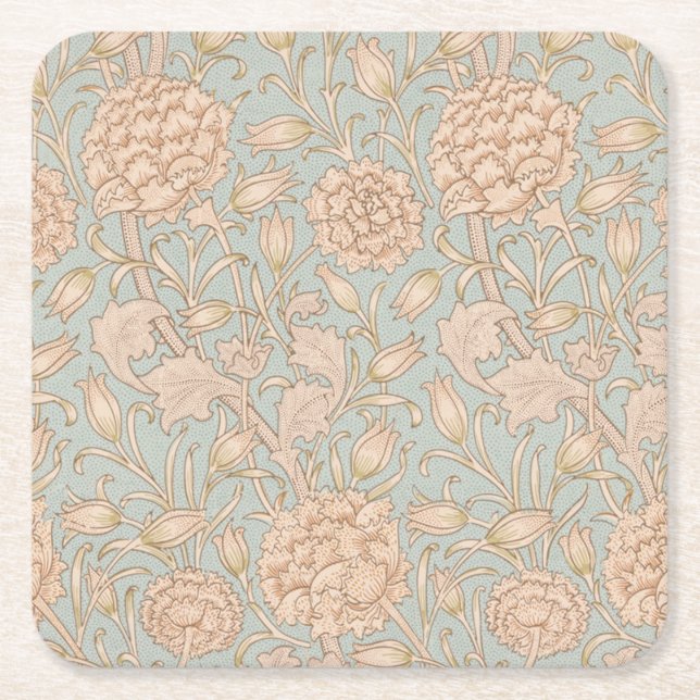 William Morris Vilda Tulpan Blommig Design Underlägg Papper Kvadrat (Framsidan)