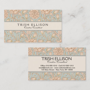 William Morris Vilda Tulpan Blommig Design Visitkort