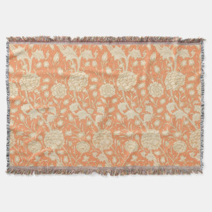 William Morris Vilda Tulpan Vintage Blommönster Filt