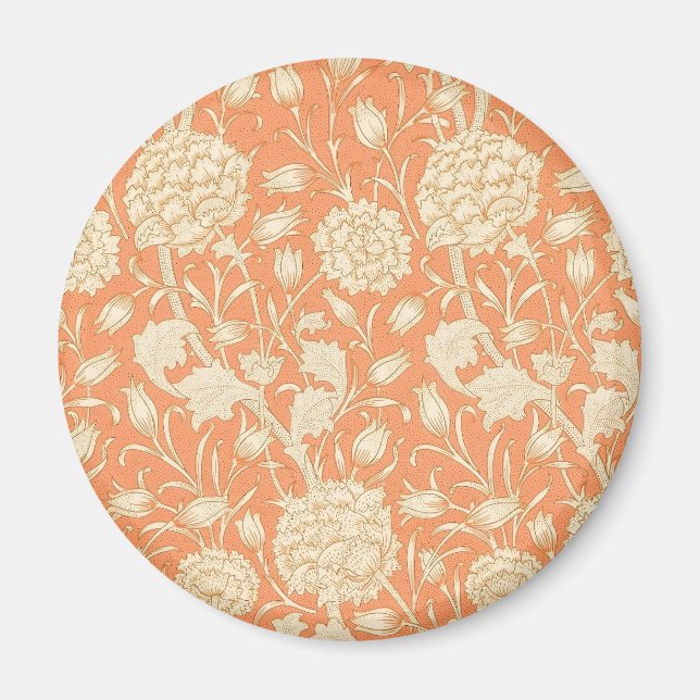 William Morris Vilda Tulpan Vintage Blommönster Magnet (Framsidan)