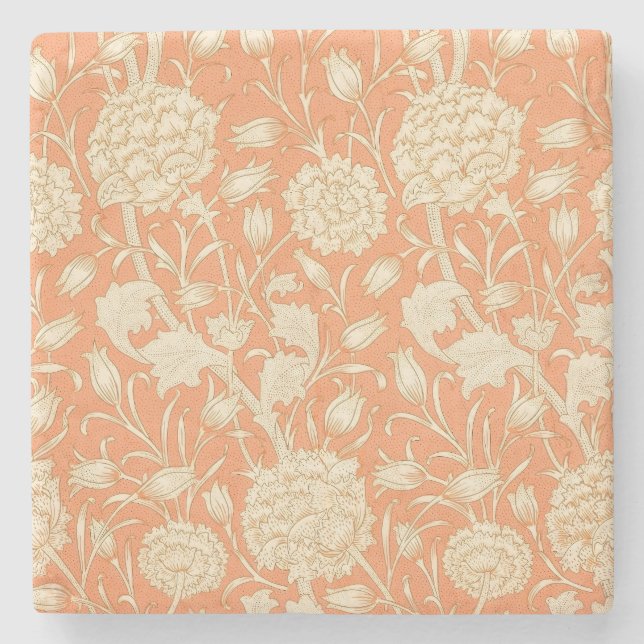 William Morris Vilda Tulpan Vintage Blommönster Stenunderlägg (Framsidan)