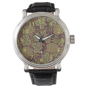 William Morris Vin Druv Röd Grön Konst Armbandsur