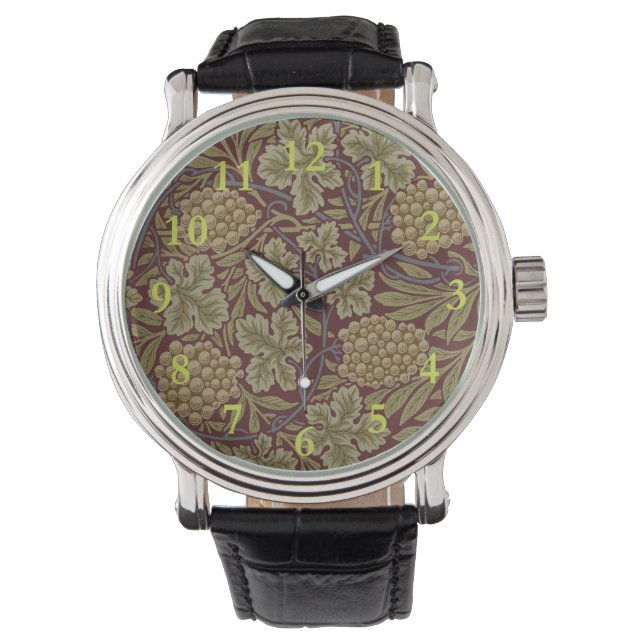 William Morris Vin Druv Röd Grön Konst Armbandsur (Framsida)