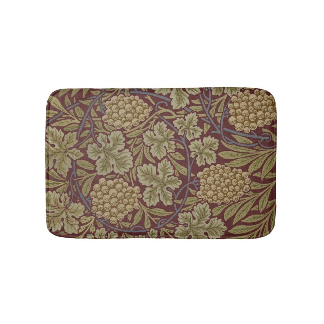 William Morris Vin Druv Röd Grön Konst Badrumsmatta (Framsidan)