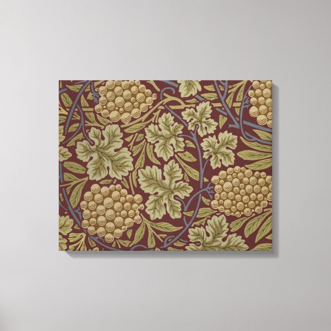 William Morris Vin Druv Röd Grön Konst Canvastryck (Framsida)