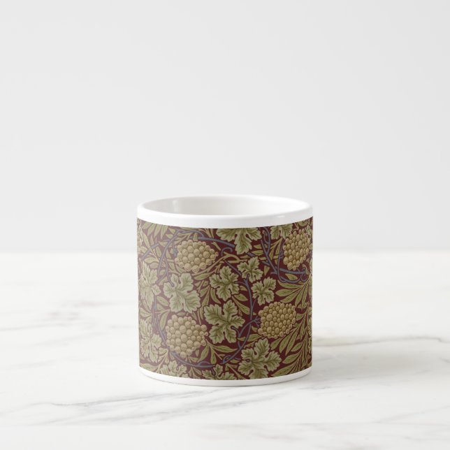 William Morris Vin Druv Röd Grön Konst Espressomugg (Framsidan)