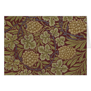 William Morris Vin Druv Röd Grön Konst Hälsningskort