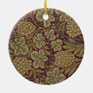 William Morris Vin Druv Röd Grön Konst Julgransprydnad Keramik