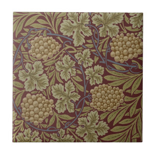 William Morris Vin Druv Röd Grön Konst Kakelplatta