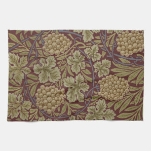 William Morris Vin Druv Röd Grön Konst Kökshandduk