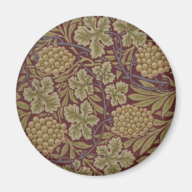 William Morris Vin Druv Röd Grön Konst Magnet (Framsidan)