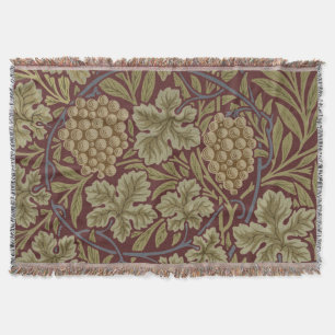 William Morris Vin Druv Röd Grön Konst Mysfilt